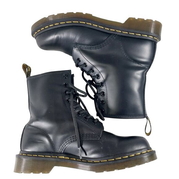 NWOT! DOC MARTENS! BLACK GENUINE LEATHER CHUNKY SOLE LACE-UP ANKLE BOOTS! SZ 7M - Picture 7 of 10